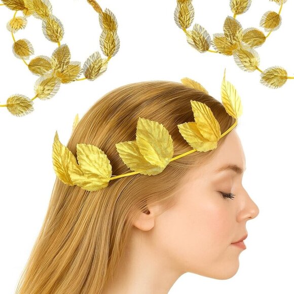 16Pcs Laurel Crown Gold Leaf Roman Head Wreath Greek Style for Weddings